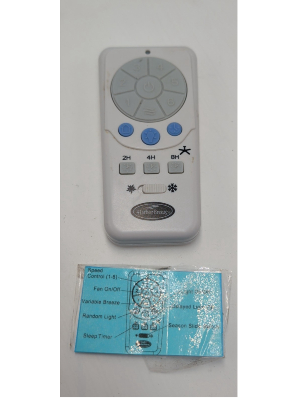 Original Harbor Breeze Model #TX025 Ceiling Fan Remote Control Used